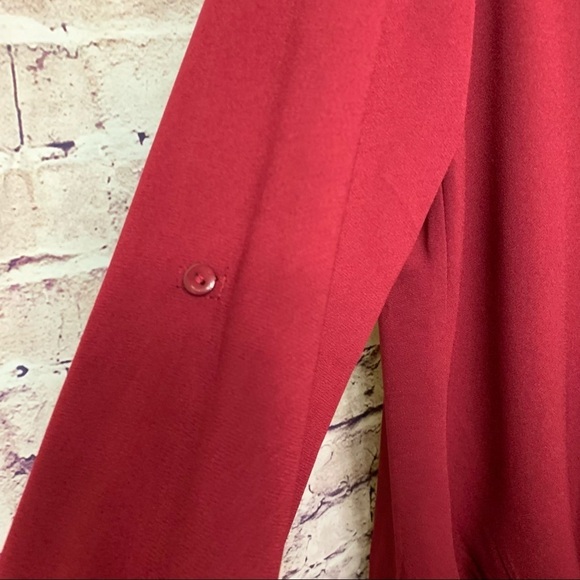 Kut from the Kloth Burgundy Wrap Long Sleeve Blouse - Picture 5 of 14